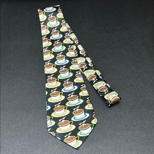 Renaissance Coffee Cup Patterned Silk Tie